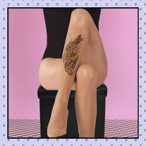 Collant effet  tatouage tattoo tight motif carpe Koï 