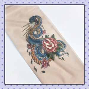 Collant effet tatouage tattoo tights motif serpent