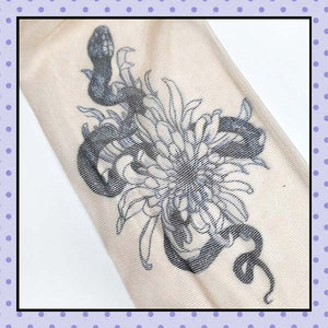 Collant effet tatouage tattoo tights motif serpent