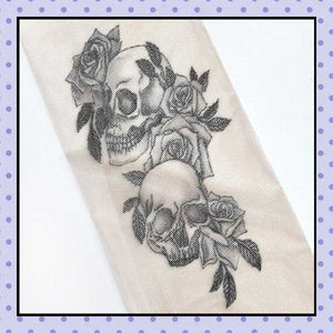 Collant effet tatouage tattoo tights motif tête de mort skull