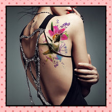 Tatouage éphémère femme, tatouage temporaire, faux tattoo, motif colibri