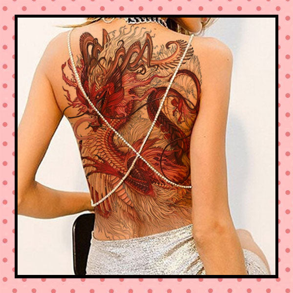 Tatouage éphémère femme, tatouage temporaire, faux tattoo, motif dragon