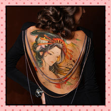 Tatouage éphémère femme, tatouage temporaire, faux tattoo, motif geisha masque hannya