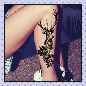 Collant effet tatouage tattoo tights motif tête de cerf