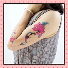 Tatouage éphémère femme, tatouage temporaire, faux tattoo, motif  fleur de lotus rose