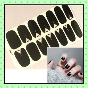 stickers d'ongles, nail patch, nail art, vernis à ongles noir costume