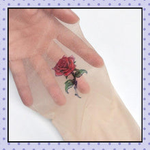 Collant effet tatouage tattoo tights motif fleurs rose