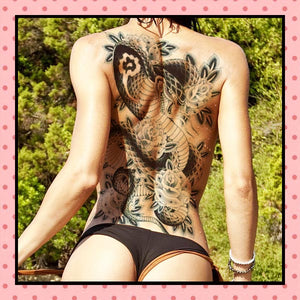 Tatouage éphémère femme, tatouage temporaire, faux tattoo, motif serpent snake black and grey