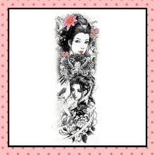 Tatouage éphémère femme, tatouage temporaire, faux tattoo, motif geisha
