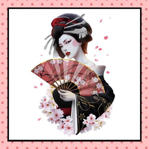 Tatouage éphémère femme, tatouage temporaire, faux tattoo, geisha éventail fleurs de cerisier
