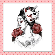 Tatouage éphémère femme, tatouage temporaire, faux tattoo, geisha kumiho
