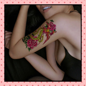 Tatouage éphémère femme, tatouage temporaire, faux tattoo, motif phénix phœnix